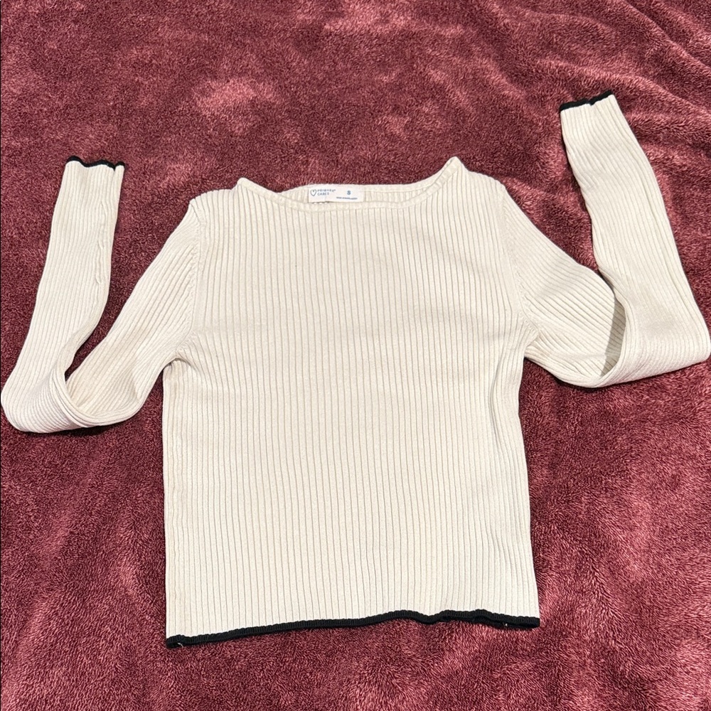 Primark Cream Sweater with Black Trim